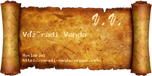 Váradi Vanda névjegykártya